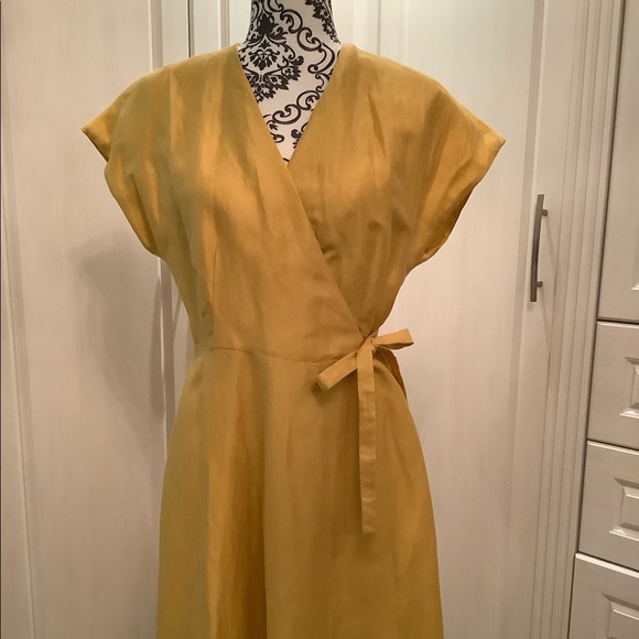 NWT Max Mara Weekend Yellow Wrap Dress, Size 8 - Picture 2 of 6
